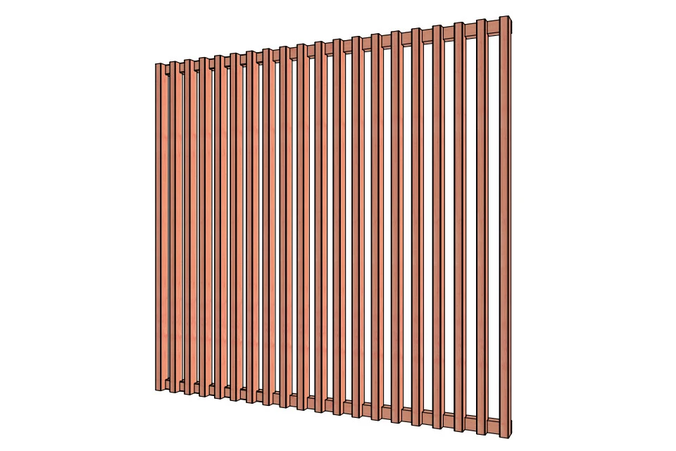 Douglas Louvre Scherm Verticaal 223 x 220 cm Onbehandeld - Afbeelding 1